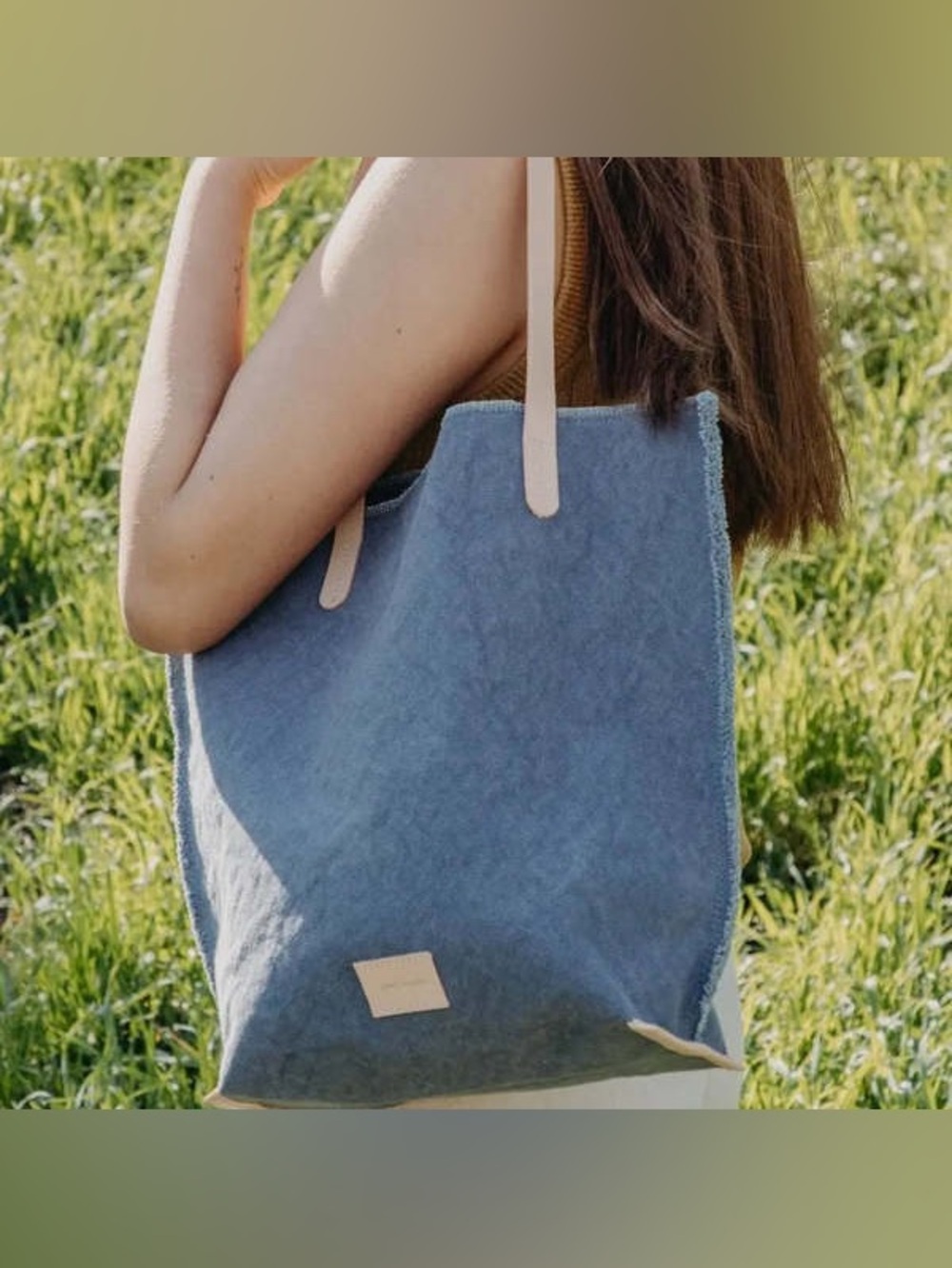 Graf Lantz Hana Tote and Pouch Set, Horizon/Natural Leather